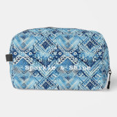 Girly Blue Navy Tribal Bohemian Abstract Toilettasje (Voorkant)