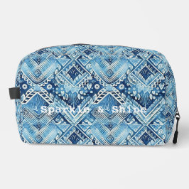 Girly Blue Navy Tribal Bohemian Abstract Toilettasje
