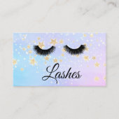 *~* Girly BLUE PINK Lashes Extensions Glitter Visitekaartje (Voorkant)