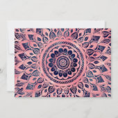 Girly Blue Pink Mandala Floral  Kaart (Achterkant)