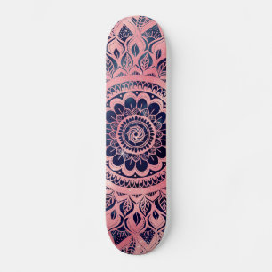 Girly Blue Pink Mandala Floral Persoonlijk Skateboard