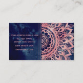 Girly Blue Pink Mandala Floral  Visitekaartje (Achterkant)