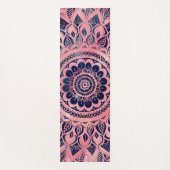 Girly Blue Pink Mandala Floral Yogamat (Voorkant)