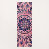 Girly Blue Pink Mandala Floral Yogamat (Achterkant)