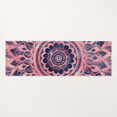 Girly Blue Pink Mandala Floral Yogamat (Voorkant (horizontaal))