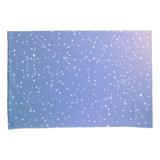 Girly Blue Pink Space Sterren Astrologie Kussensloop (Voorkant-Rechts)