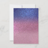 Girly Blue Pink Sparkly Glitter Ombre Gradient Bedankkaart (Achterkant)