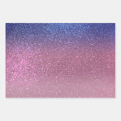 Girly Blue Pink Sparkly Glitter Ombre Gradient Inpakpapier Vel (Voorkant)