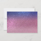 Girly Blue Pink Sparkly Glitter Ombre Gradient Save The Date (Achterkant)