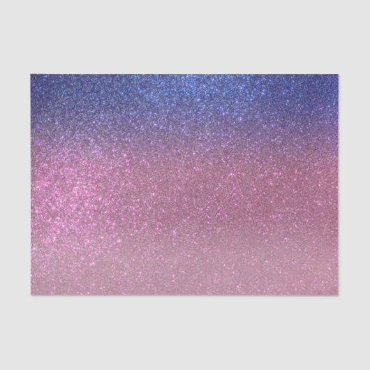 Girly Blue Pink Sparkly Glitter Ombre Gradient Tissuepapier (Voorkant)