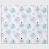 Girly Blue & Pink Tutu Ballerinas en Background Cadeaupapier (Vlak)