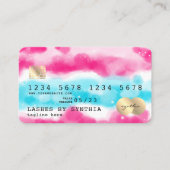 Girly Blue Sky Ocean Pink Waterverf Credit Kaart Visitekaartje (Voorkant)