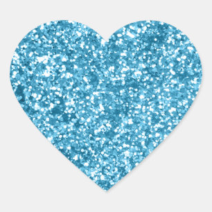 Girly Blue Sparkle Glitter Kijk Hart Sticker