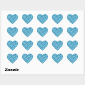 Girly Blue Sparkle Glitter Look Hart Sticker (Vel)