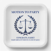 Girly Blue Sparkle Law School Afstuderen Papieren Bordje (Voorkant)