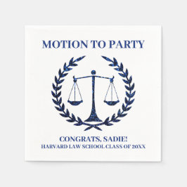 Girly Blue Sparkle Law School Afstuderen Servet