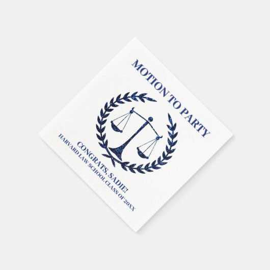 Girly Blue Sparkle Law School Afstuderen Servet (Hoek)