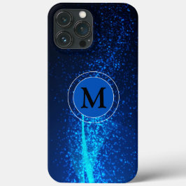 Girly Blue Sparkly Monogram Case-Mate iPhone Case