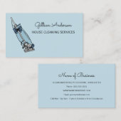 Girly Blue Stofzuiger Huis schoonmaakdiensten Visitekaartje (Voorkant / Achterkant)