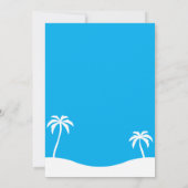 Girly Blue Summer Beach Palm 16e verjaardag Kaart (Achterkant)
