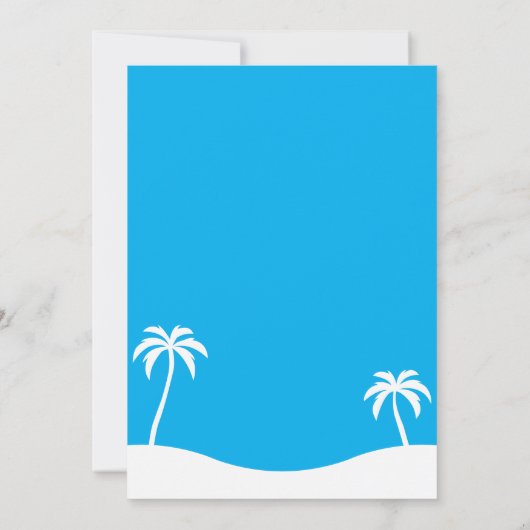 Girly Blue Summer Beach Palm 16e verjaardag Kaart (Achterkant)