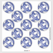 girly blue volleyball w player names set of 13 sticker (Vel)