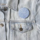 Girly Blue White Abstract Glitter-foto Ronde Button 5,7 Cm (In situ)