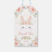 Girly Blush Gold Bunny Konijn Paasfeest gunsten Cadeaulabel (Voorkant)