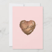 Girly Blush Gold Glitter Heart Ballon Sweet 16 Kaart (Achterkant)