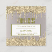 Girly Blush Gold Glittery Drift Artist Makeup SPA Vierkante Visitekaartje (Achterkant)