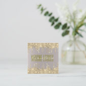 Girly Blush Gold Glittery Drift Artist Makeup SPA Vierkante Visitekaartje (Staand voorkant)