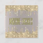 Girly Blush Gold Glittery Drift Artist Makeup SPA Vierkante Visitekaartje (Voorkant)
