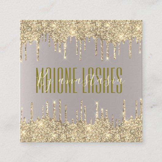 Girly Blush Gold Glittery Drift Artist Makeup SPA Vierkante Visitekaartje (Voorkant)