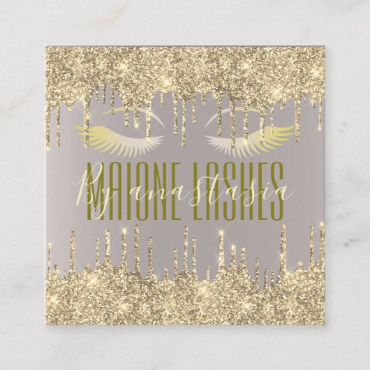 Girly Blush Goud Glit Eye Drips Artist Make-up SPA Vierkante Visitekaartje (Voorkant)