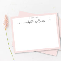 Girly Blush legant Calligraphy Script Note van