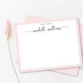 Girly Blush legant Calligraphy Script Note van Notitiekaartje