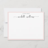 Girly Blush legant Calligraphy Script Note van Notitiekaartje (Voorkant)