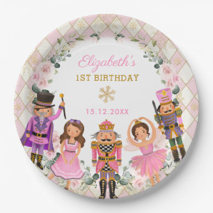 Girly Blush Nutkraker Birthday Party Baby Girl Papieren Bordje