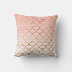Girly Blush Pink and Gold Mermaid Glitter Sparkles Kussen