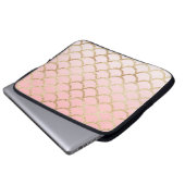 Girly Blush Pink and Gold Mermaid Glitter Sparkles Laptop Sleeve (Voorkant onderkant)