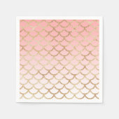 Girly Blush Pink and Gold Mermaid Glitter Sparkles Servet (Voorkant)