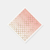 Girly Blush Pink and Gold Mermaid Glitter Sparkles Servet (Hoek)