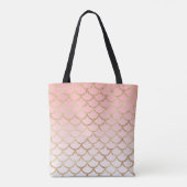 Girly Blush Pink and Gold Mermaid Glitter Sparkles Tote Bag (Achterkant)