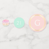 Girly Blush Pink Any Age Verjaardag Foto Initiaal Confetti (Voorkanten)