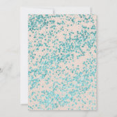 Girly Blush Pink Aqua Blue Glitter Dust Sweet 16 Kaart (Achterkant)