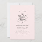 Girly Blush Pink Boho Wedding Script Vrijgezellenf Kaart (Voorkant)