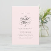 Girly Blush Pink Boho Wedding Script Vrijgezellenf Kaart (Staand voorkant)