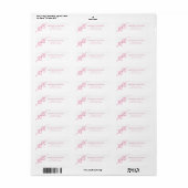 Girly Blush Pink Bow Ribbon Retouradres Etiket (Full Sheet)