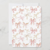 Girly Blush Pink Bows Wedding Kaart (Achterkant)