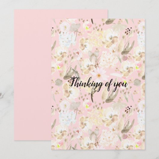 Girly Blush Pink Cream White Floral (Voorkant / Achterkant)